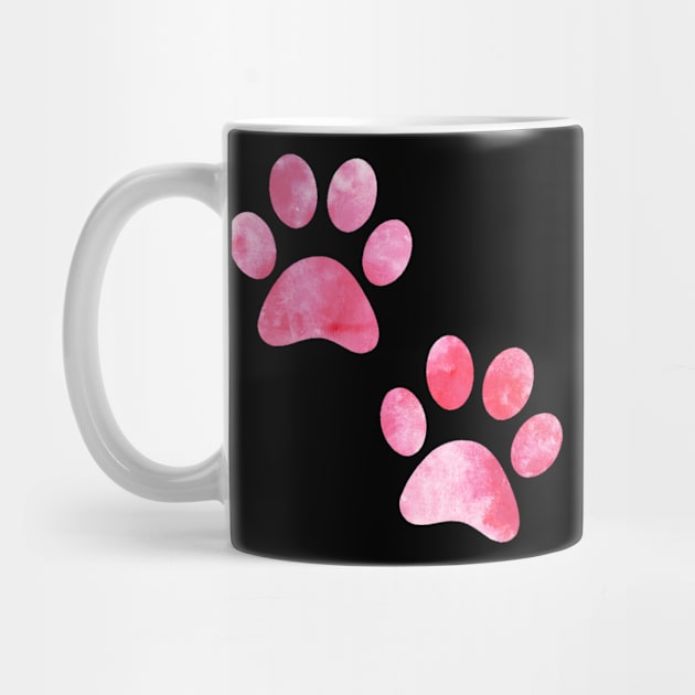 watercolour puppy paws watercolor dog paw pink by WatercolorFun